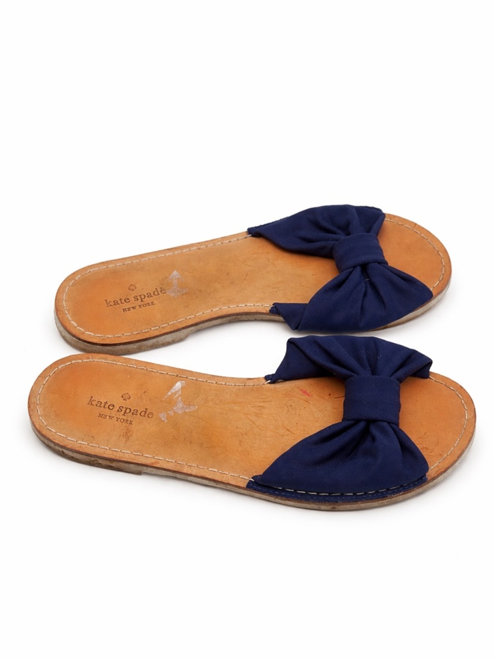 Kate Spade New York Sitrine Navy Blue Suede Bow Slide Sandals Women’s Size 8M
